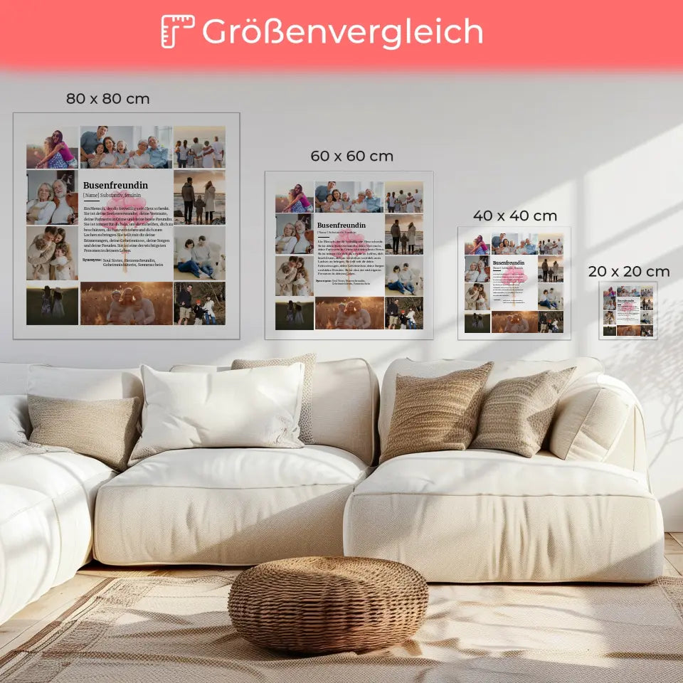 Definition Busenfreundin Leinwand personalisiert Herz Ballons