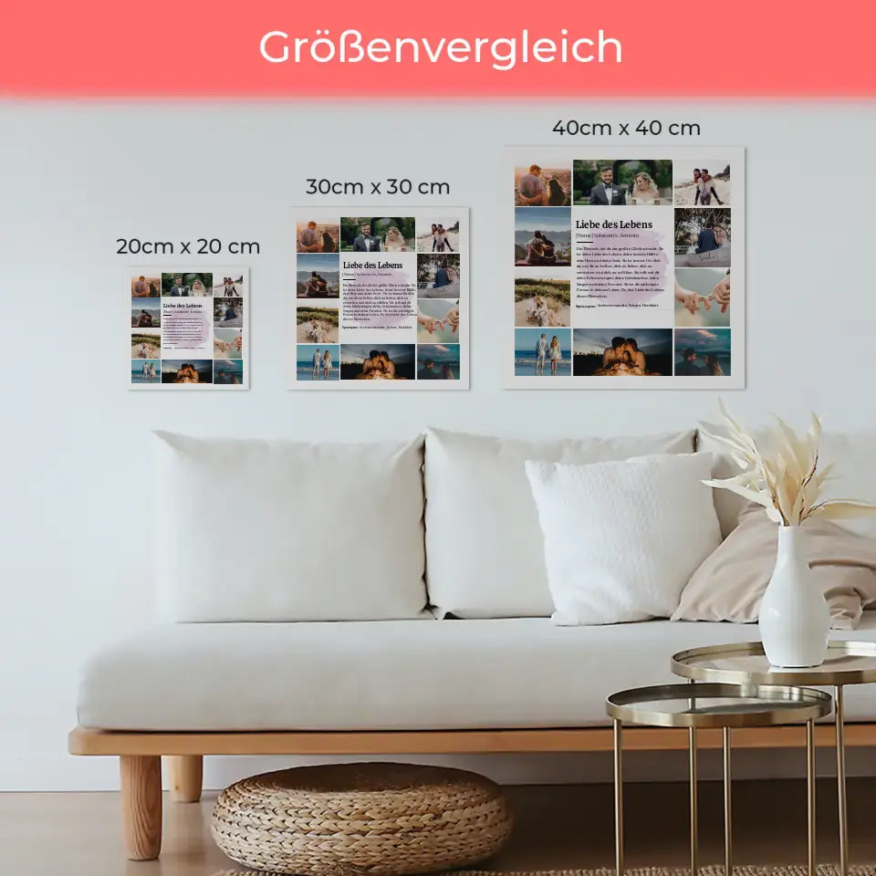 Liebe des Lebens Definition Magnetisches Fotoboard Watercolor Look