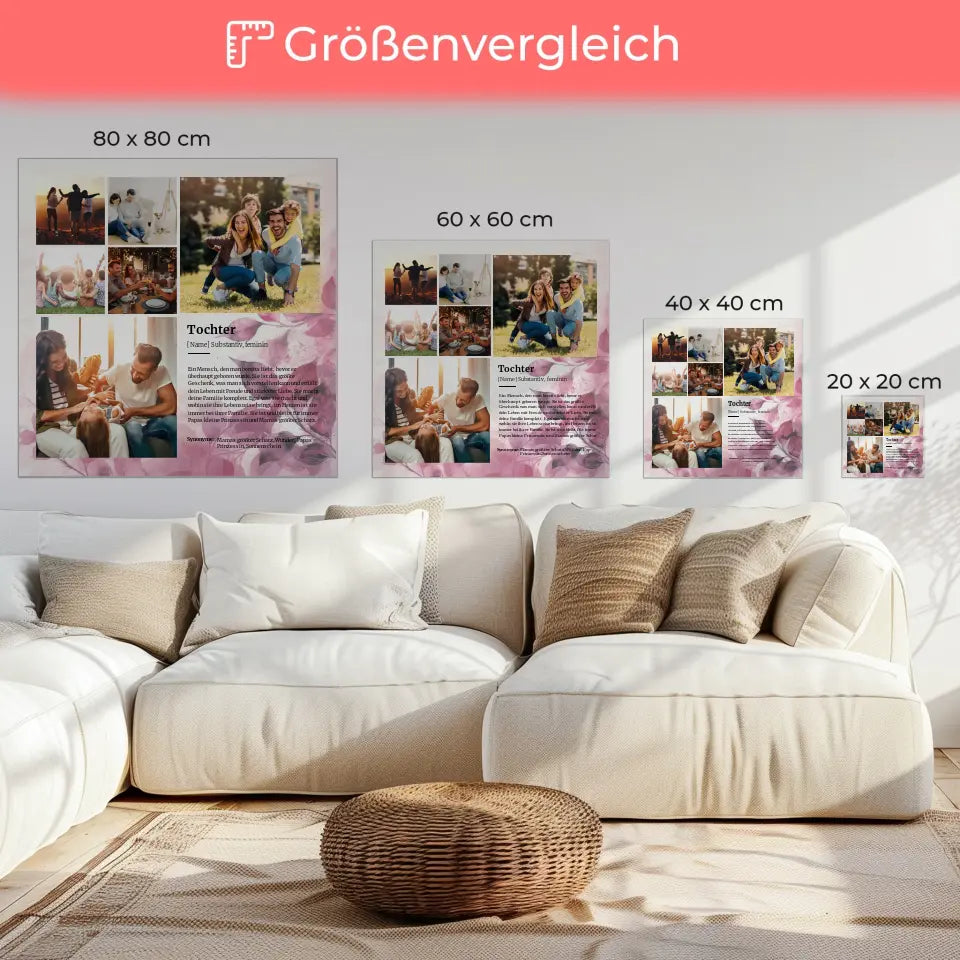 Personalisiertes Leinwand Bild Tochter Definition für 6 Fotos