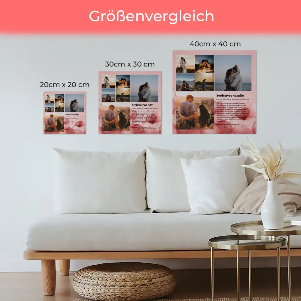 Definition Seelenverwandte Fotoboard magnetisch für 6 Fotos