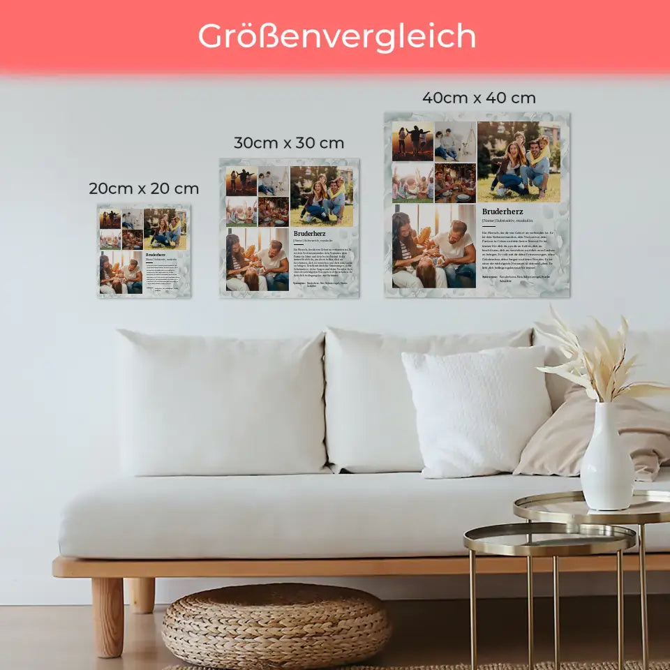 Definition Bruderherz Magnetisches Wandbild mit 6 Fotos
