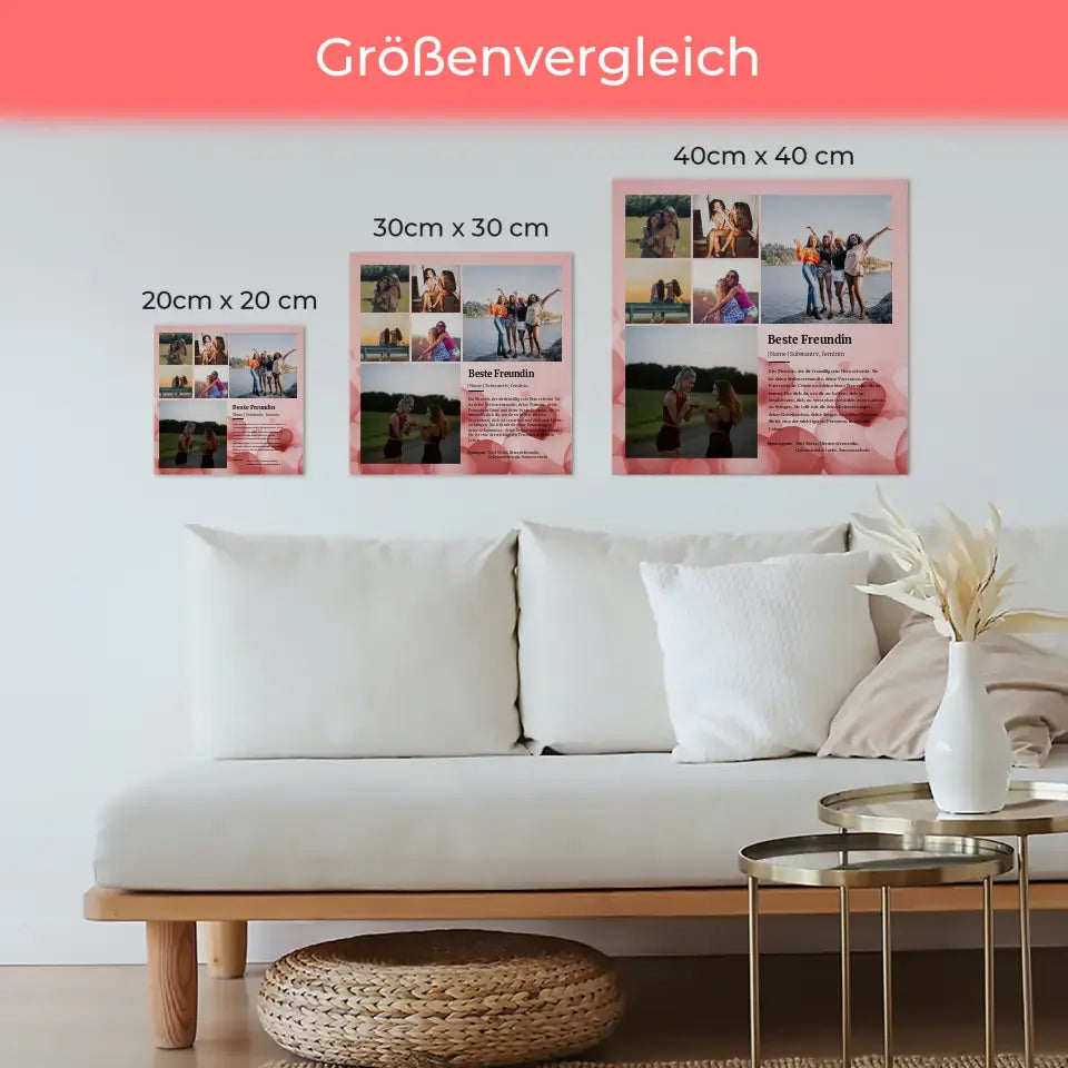 Definition Beste Freundin Magnetisches Fotoboard für 6 Fotos