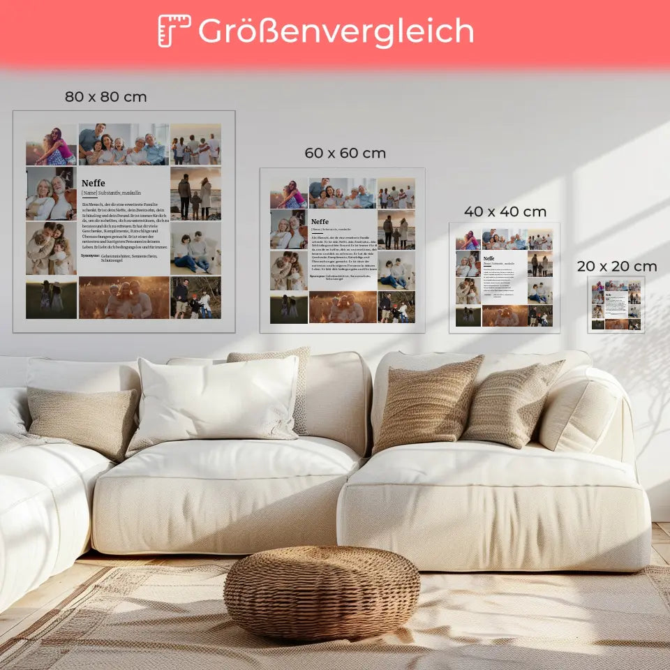 Fotocollage Leinwand personalisiert Definition Neffe für 10 Fotos Perfektes Geschenk