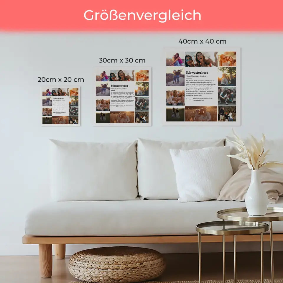 Fotoboard Fotocollage Definition Schwesterherz 10 Fotos Personalisiert