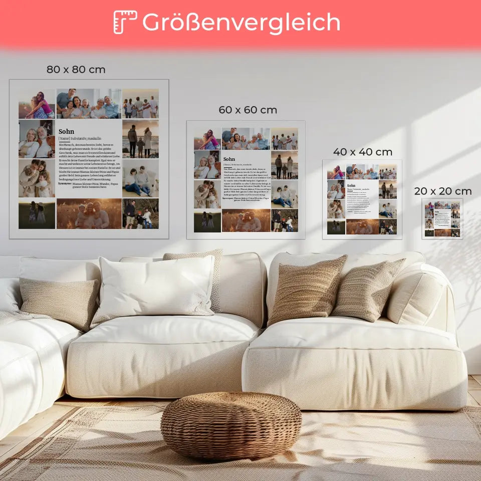 Foto Leinwand Definition Sohn mit 10 Fotos
