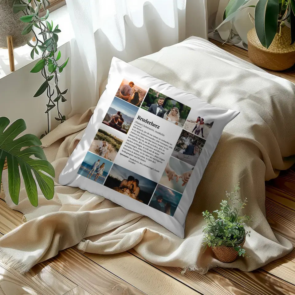 Fotokissen Personalisiert Definition Bruderherz für 10 Fotos