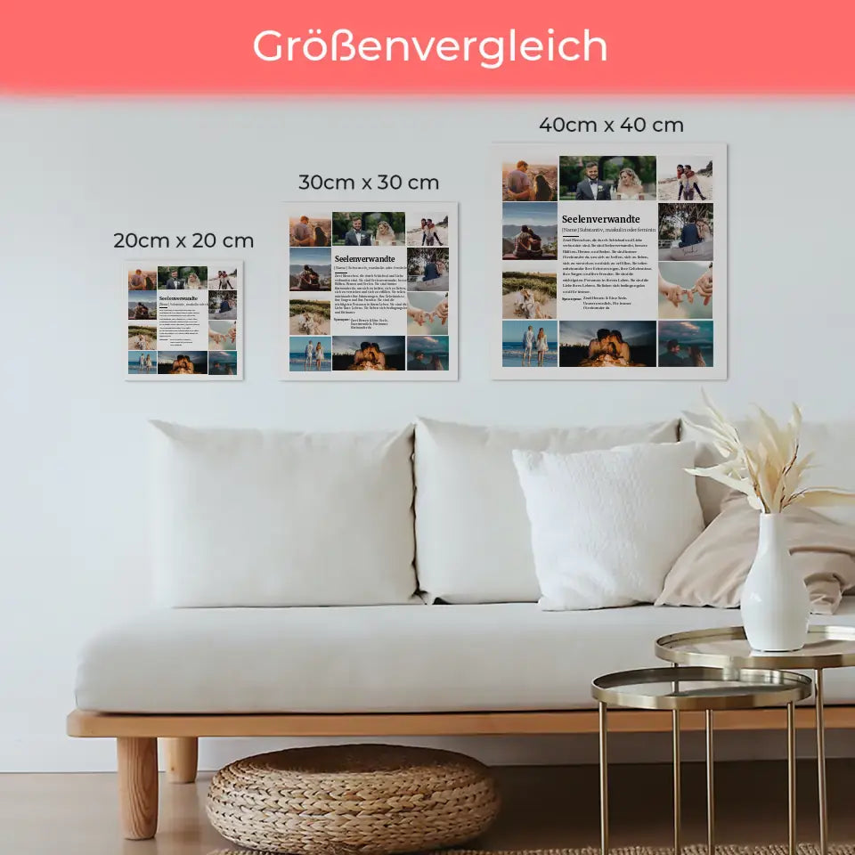 Fotoboard magnetisch Definition Seelenverwandte 10 Fotos Personalisierbar