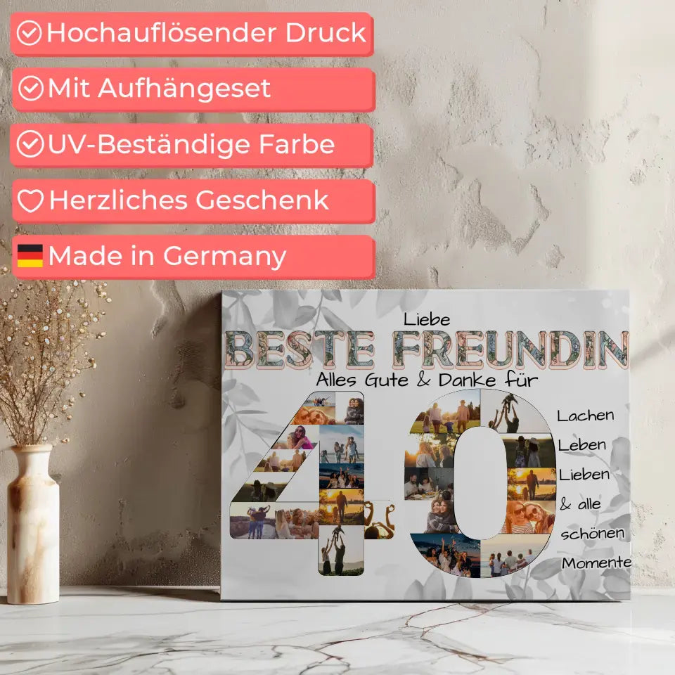 Leinwand Geschenk zum 40 Geburtstag für Mama Fotocollage 8