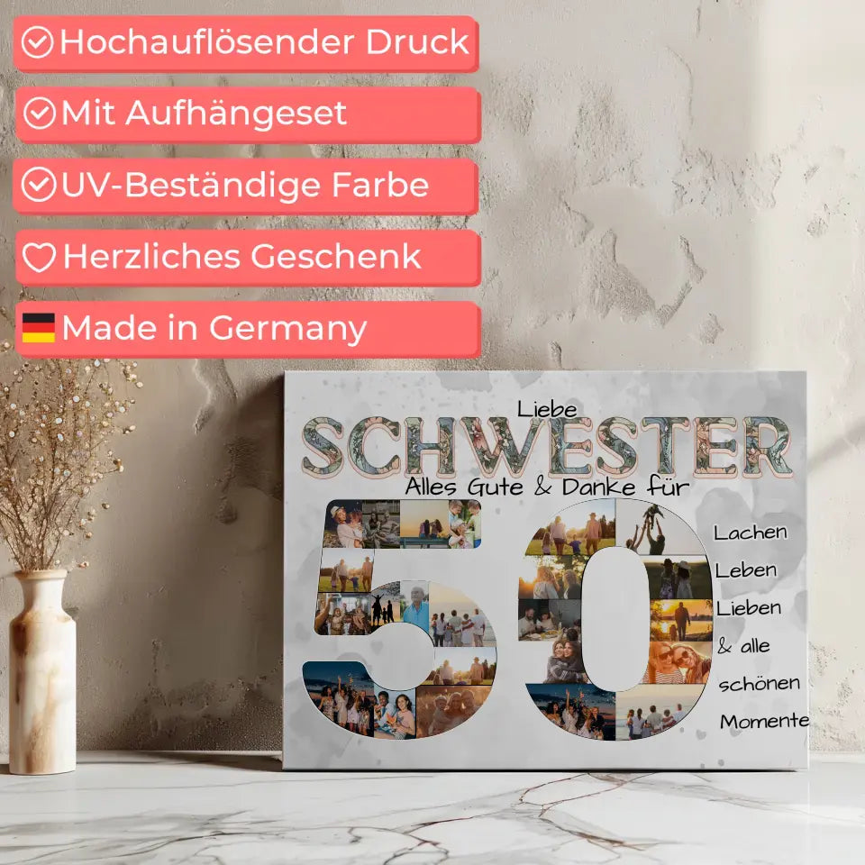 Oma Geschenke Leinwand 50 Geburtstag Alles Gute Fotocollage 8