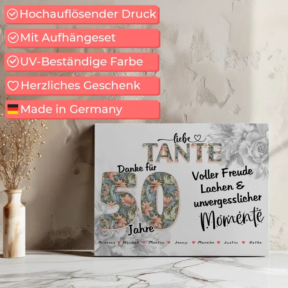 Tante Leinwand mit Namen zum 80 Geburtstag Schöne Momente 8