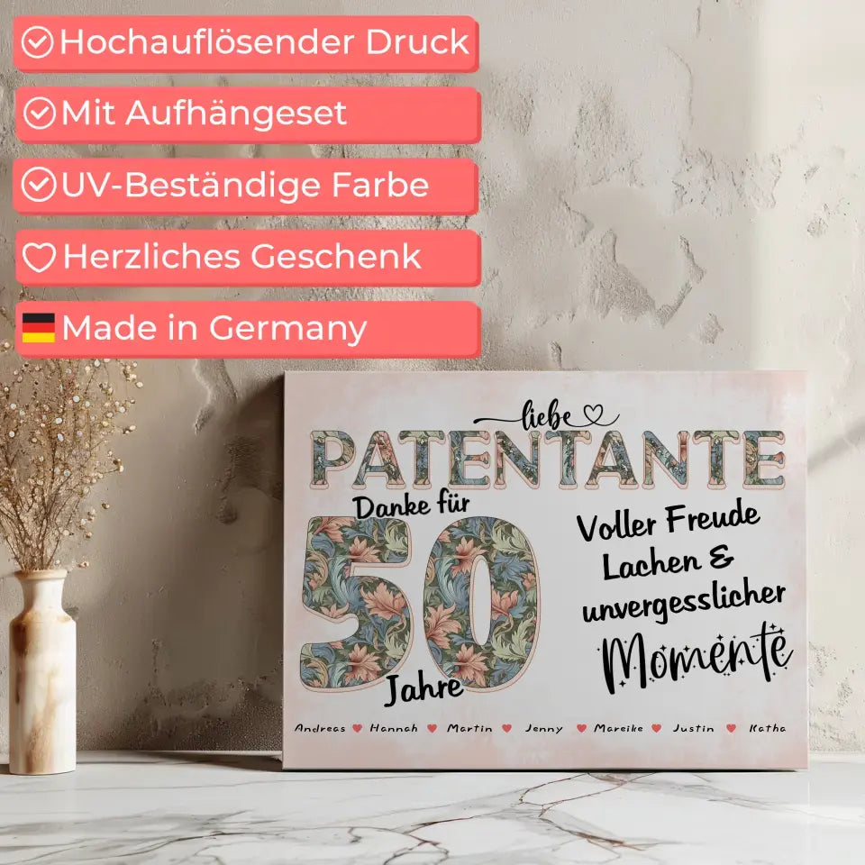 Patentante Danke für Alles 70 Geburtstag mit Fotos und Namen 8