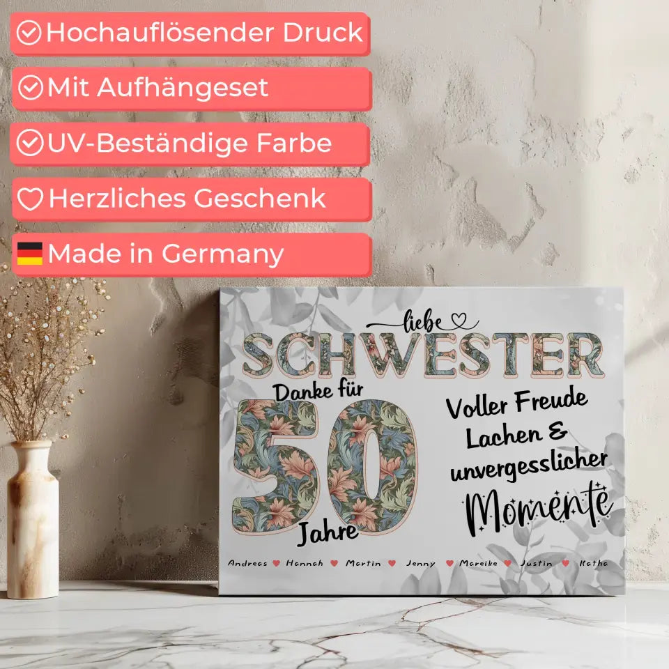 Schwester Foto Geschenk zum 40 Geburtstag mit Familien Fotos Schöne Momente 8