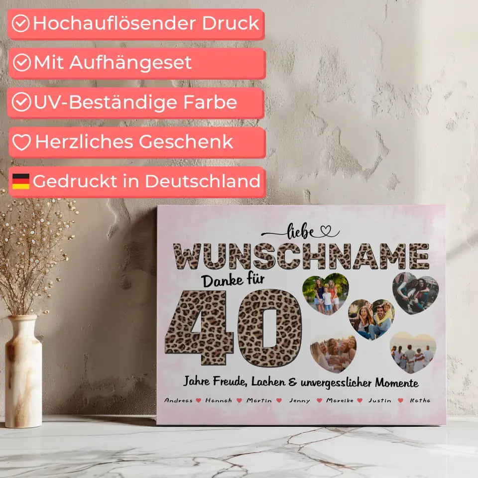 Poster mit Wunschname personalisiert 40 Geburstag Fotogeschenk 7