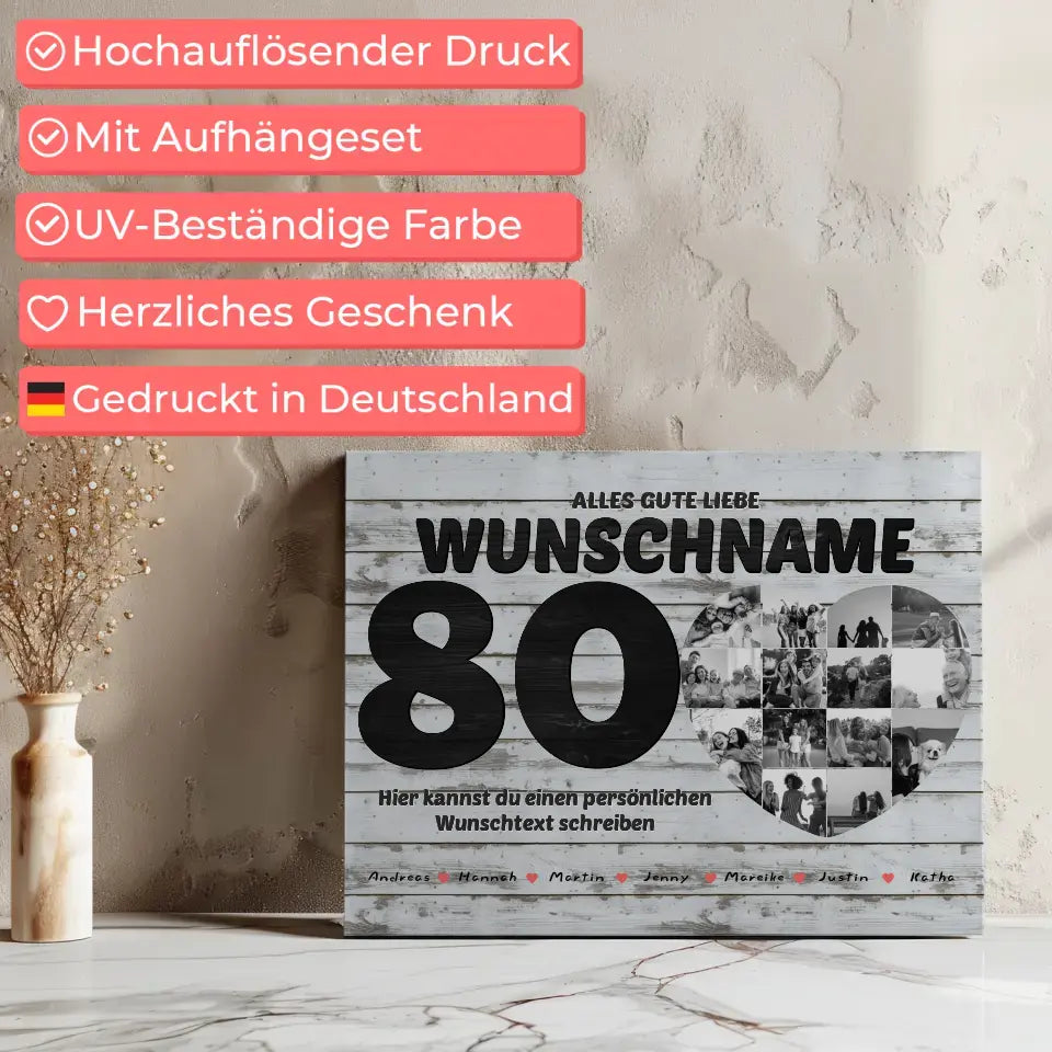 Fotocollage zum 80 Geburstag für Mama mit 14 Fotos Bis 15 Namen 7