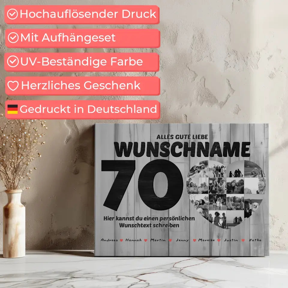 Fotocollage personalisiert für Patentante zum 70 Geburstag 7