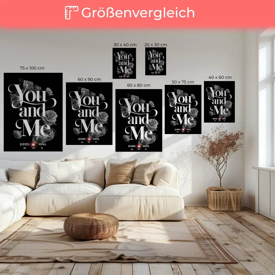 Personalisierte Paar Leinwand You And Me Love 6