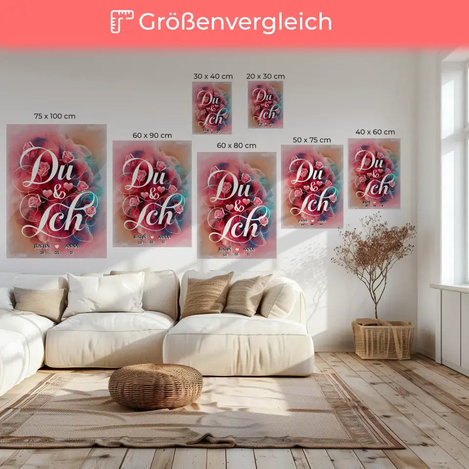 Leinwand personalisiert Du & Ich Geschenk für Freundin Leinwand Liebe 6