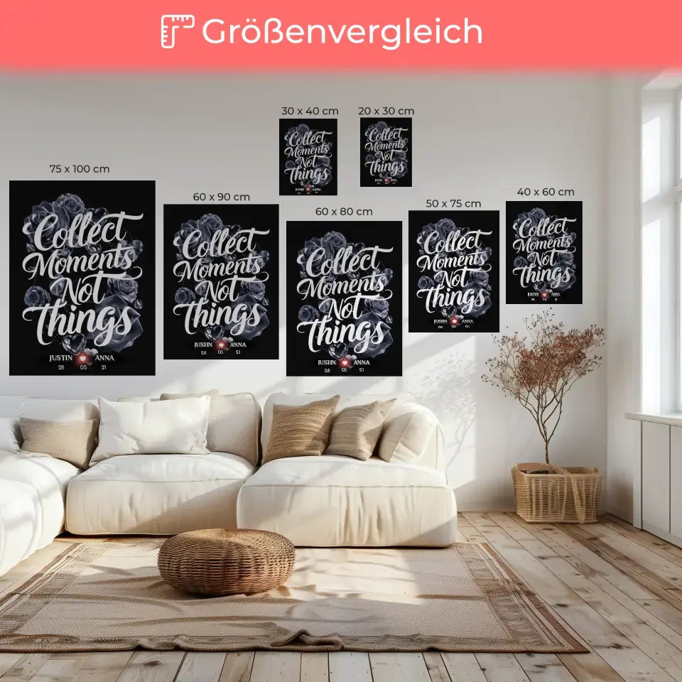 Personalisierte Leinwand für Paare Collect Moments Not Things Geschenk 6