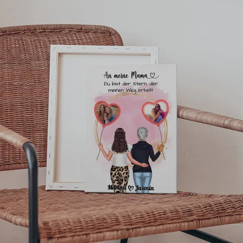 Muttertagsgeschenk Leinwand An Mama Du Bist der Stern und Fotos 5