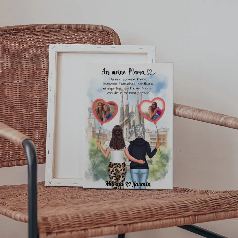 Leinwand für Mamas In meinem Herzen Personalisiert 5