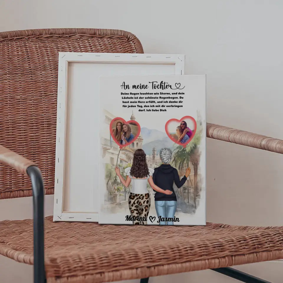 Leinwand Muttertag An Tochter Ich liebe Dich und Fotos 5