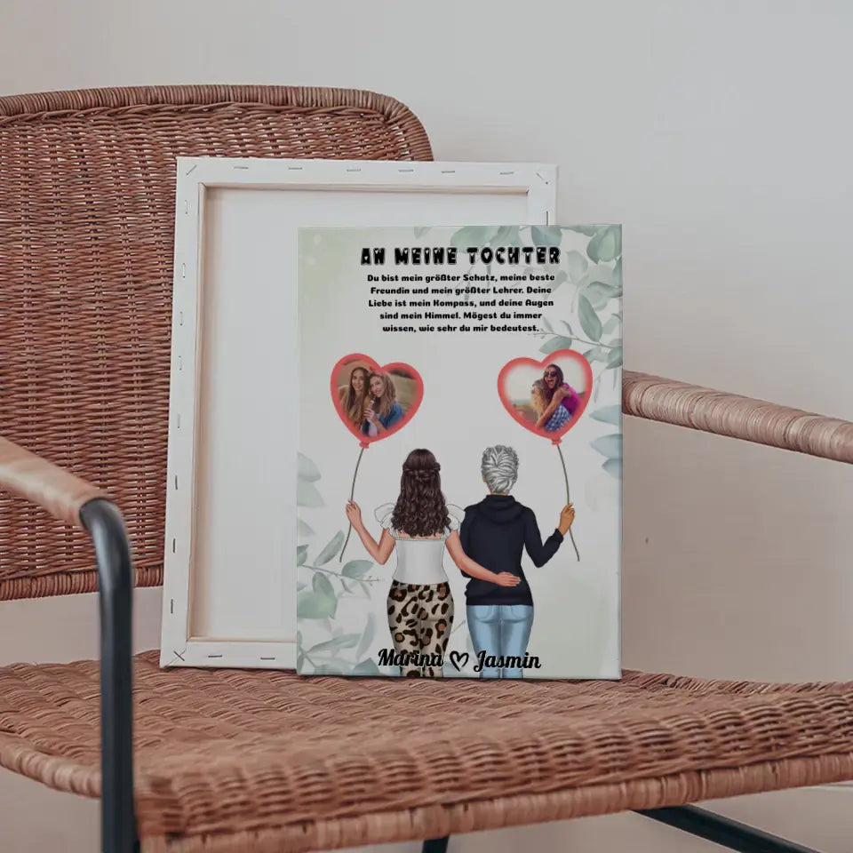 Personalisierte Leinwand An Tochter Mein Kompass und Fotos 5