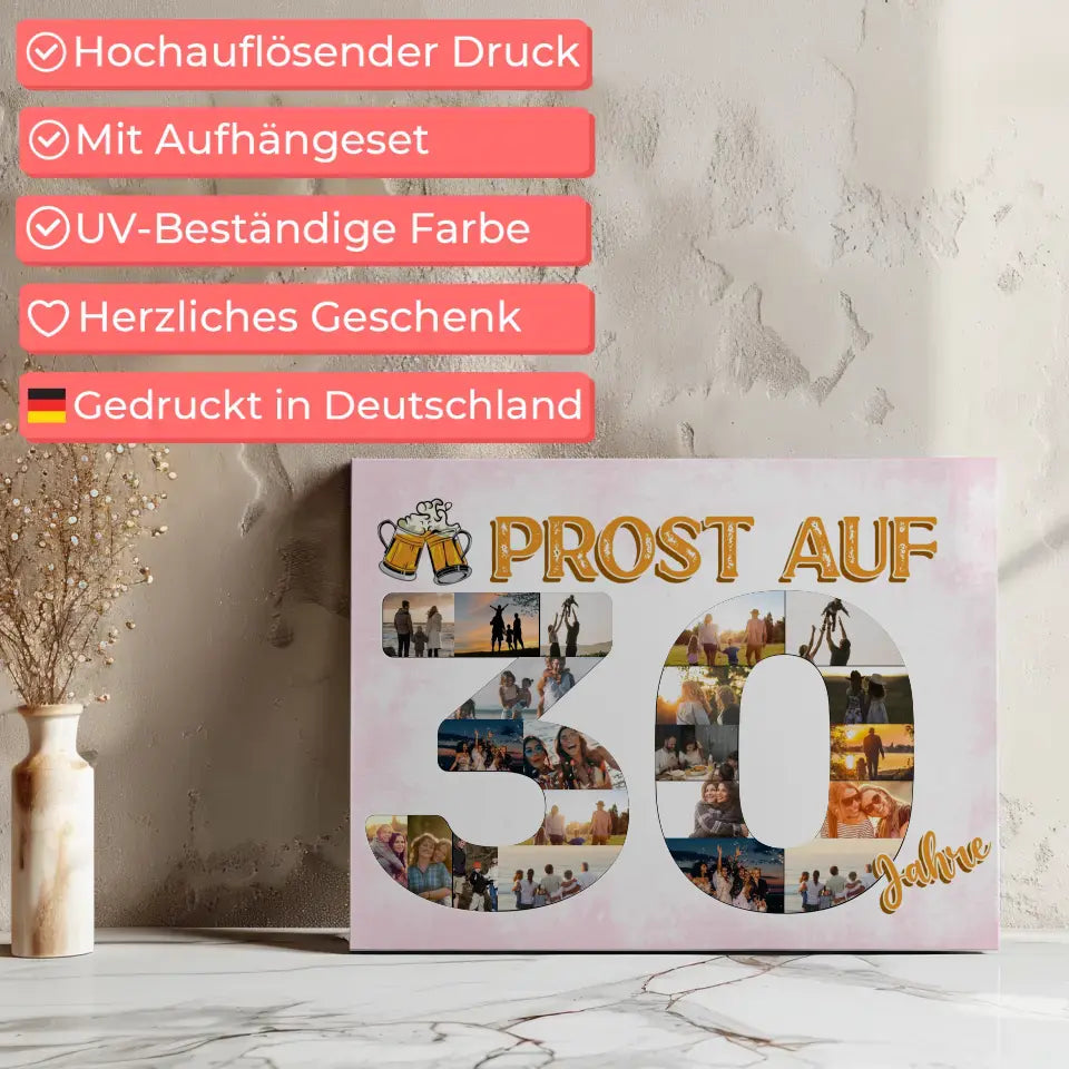 Leinwand zum Prost Auf 30 Geburtstag Für Männer Bier 7