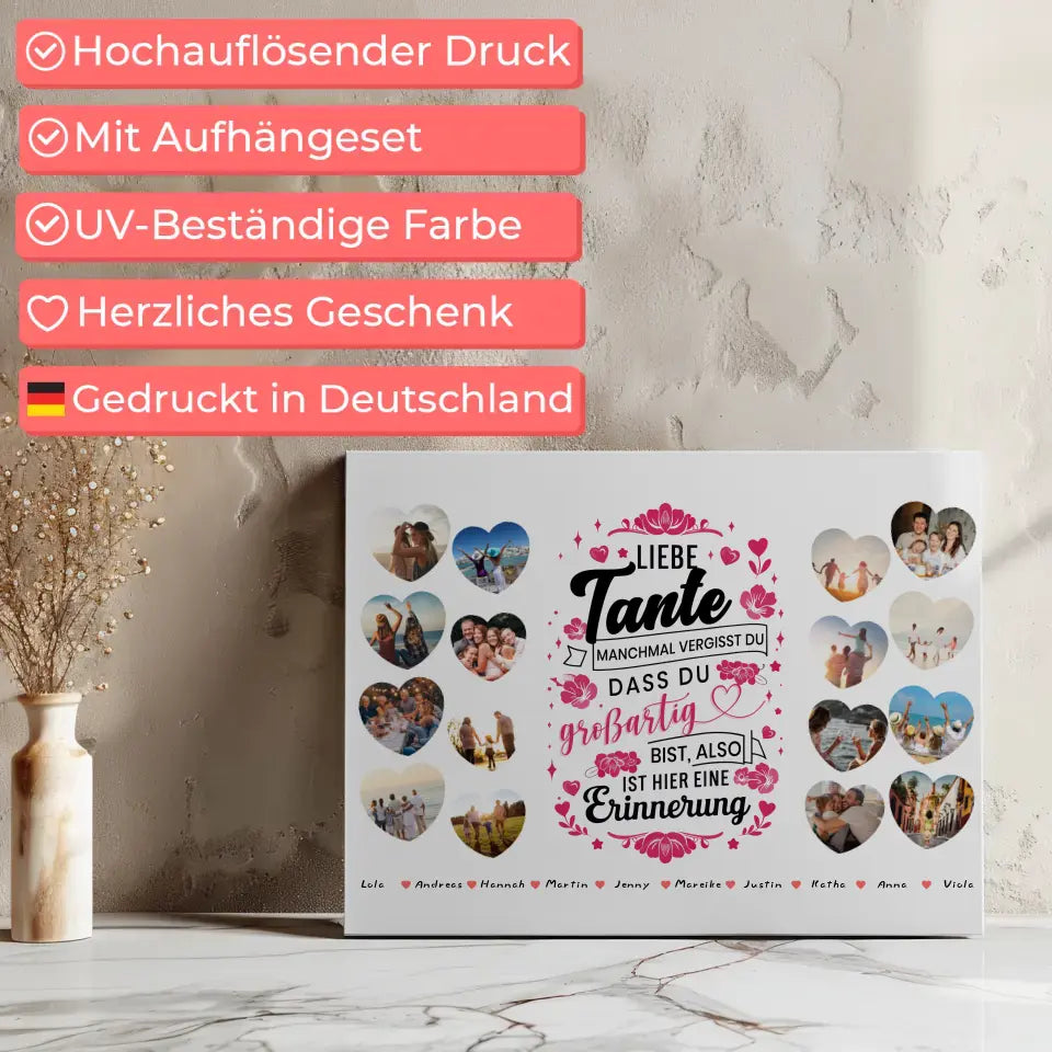 Leinwand personalisiert Keine Sorge Tante Geburtstag zur Erinnerung 7