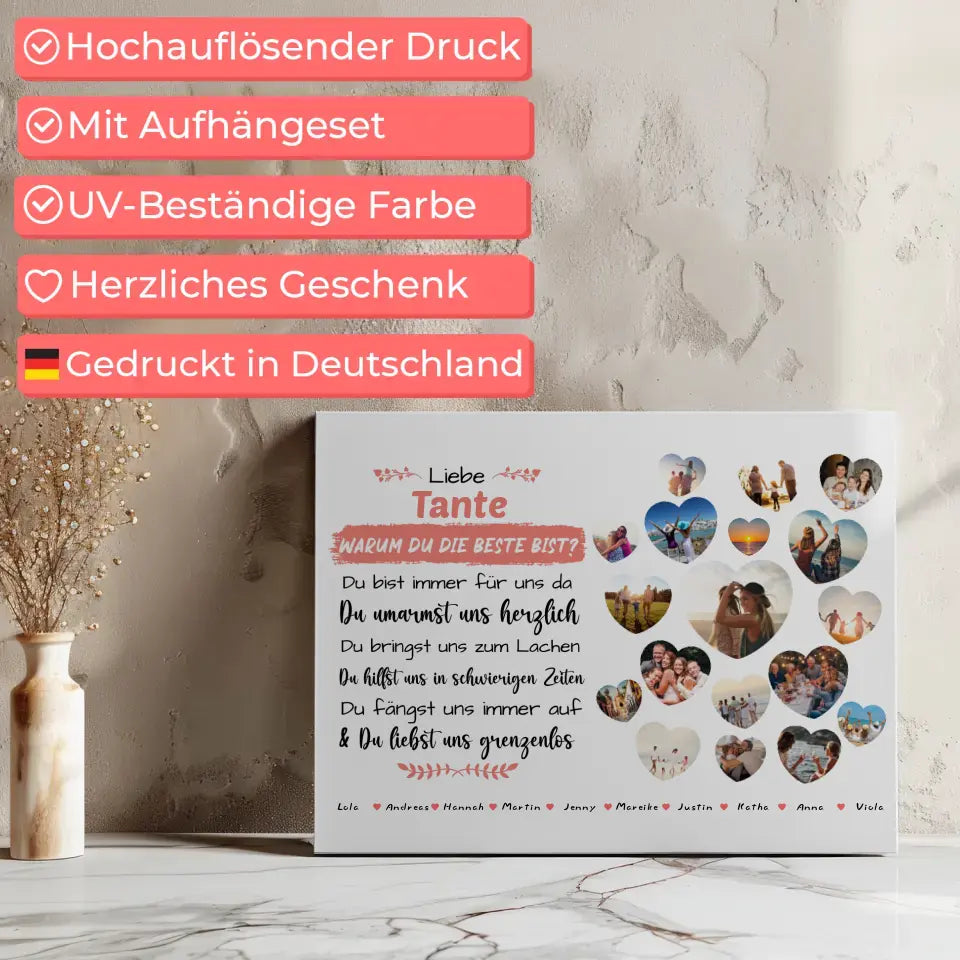 Leinwand als Geschenkidee Tante Geburtstag Warum du die beste bist 7