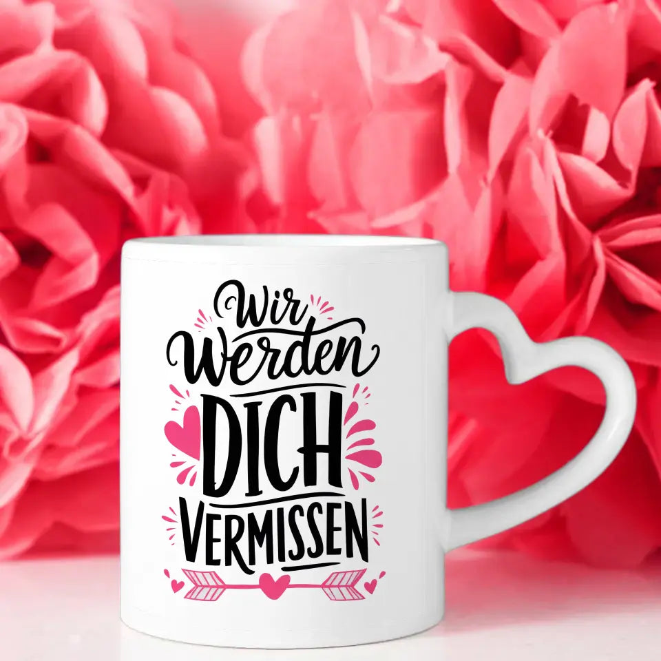 Personalisierte Tasse für Kollegin Werden Dich Vermissen Abschied Geschenk