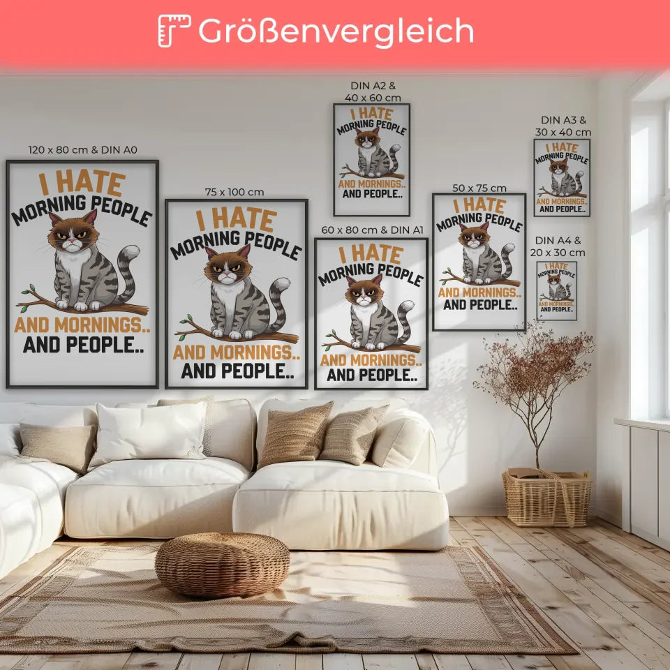 Niedliche Katze Ausmalposter für Kinder künstlerisch gestalten Poster