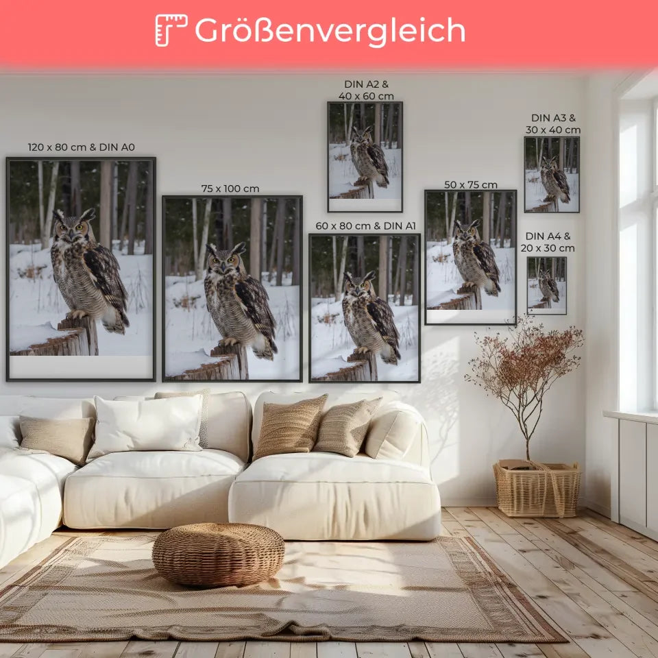 Abstraktes Poster mit geschwungenen Linien und ruhigem beigen Hintergrund