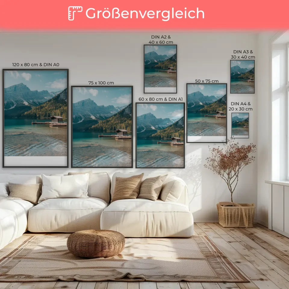 Monochromes Poster von Figuren in Umarmung für elegante Wandgestaltung