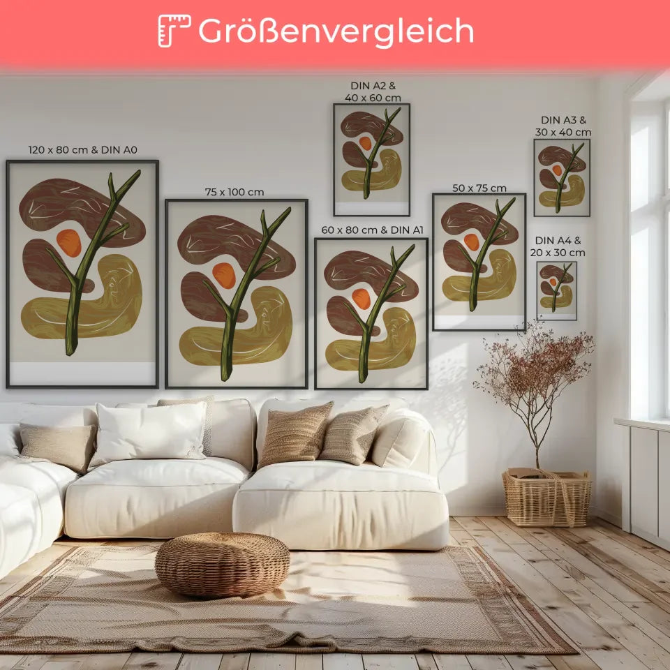 Kreatives Poster mit geometrischen Designs und künstlerischen Farbspritzern 7