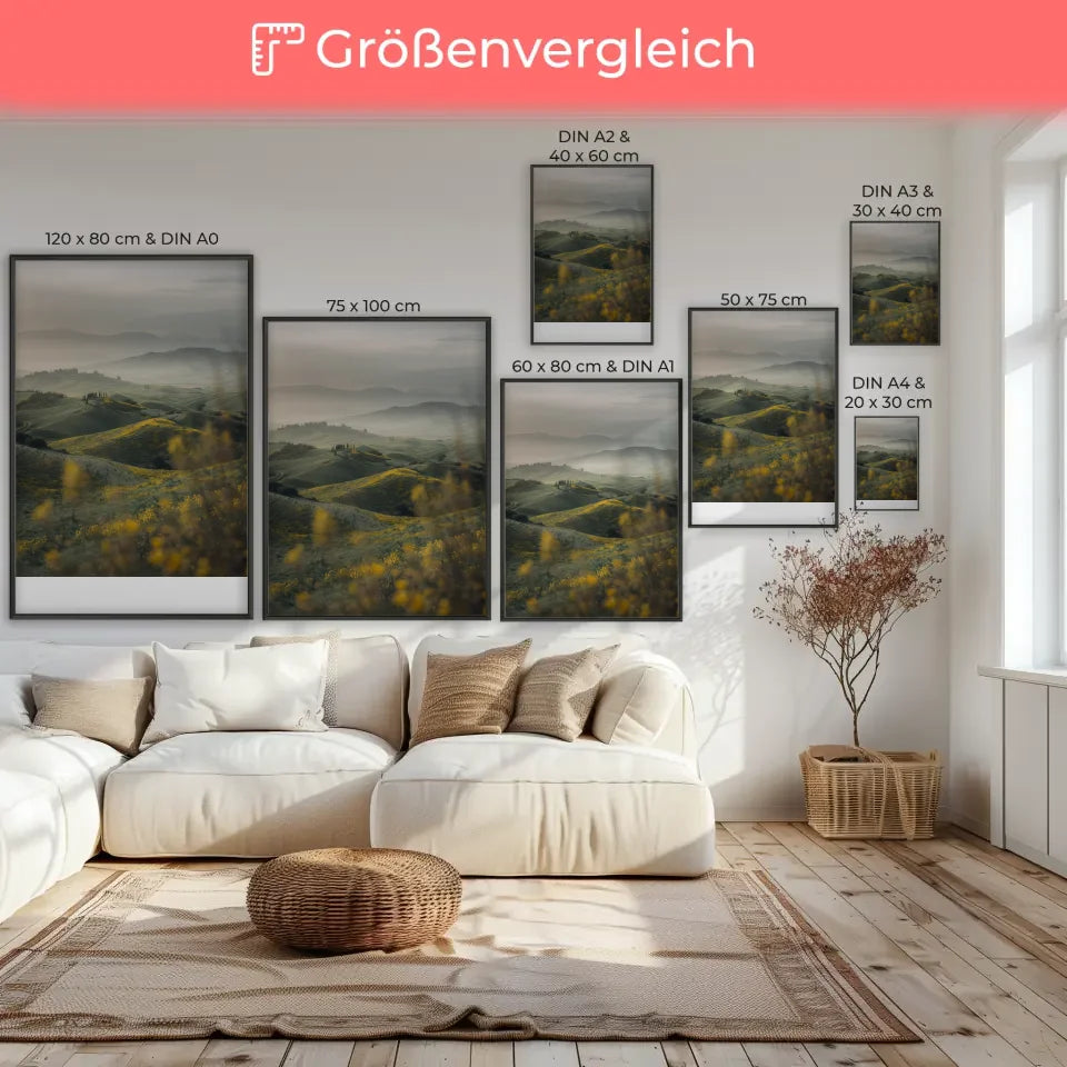 Ruhiger verschneiter Wald mit goldenem Sonnenaufgang - Poster 7