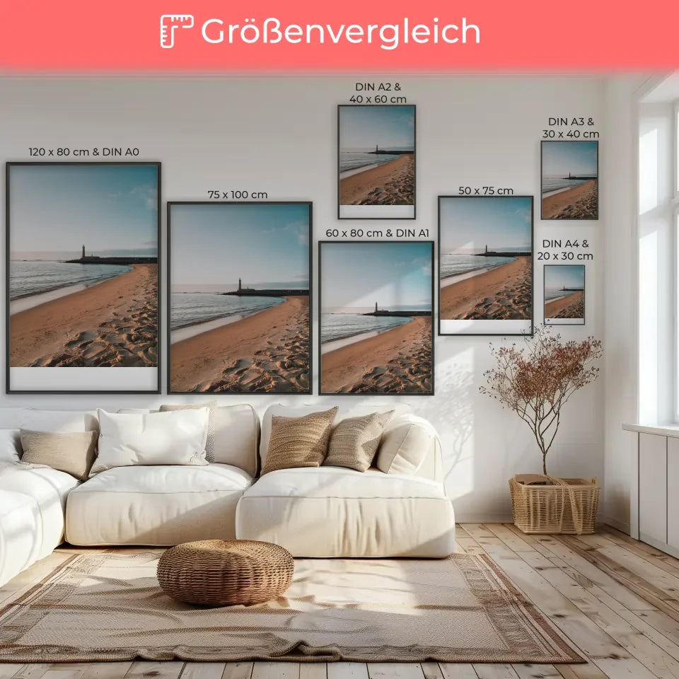 Inspirierendes Poster: Sonnenaufgang über Bergen mit dem Motto 'Groß träumen' 7