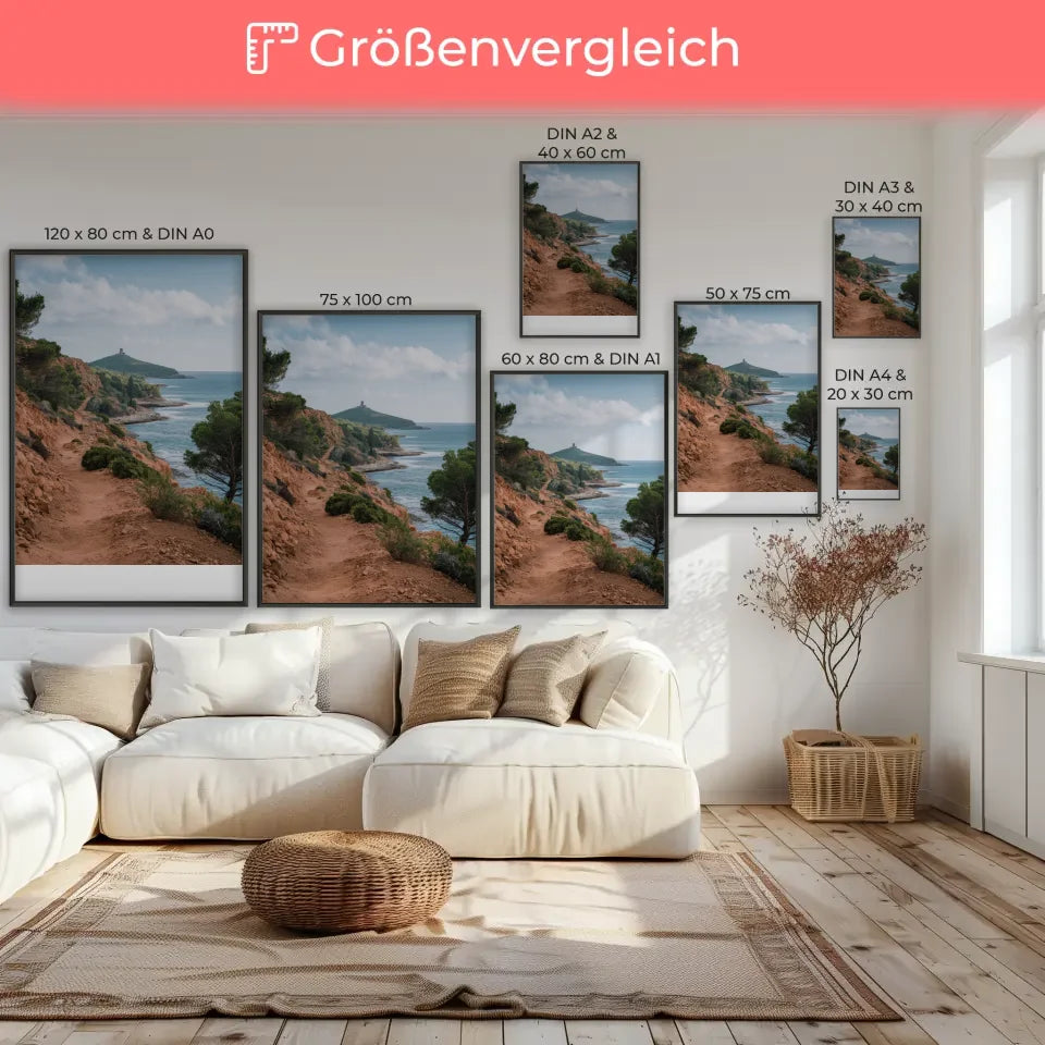 Landschafts Poster mit türkisblauem See und beeindruckender Wolkenformation 7