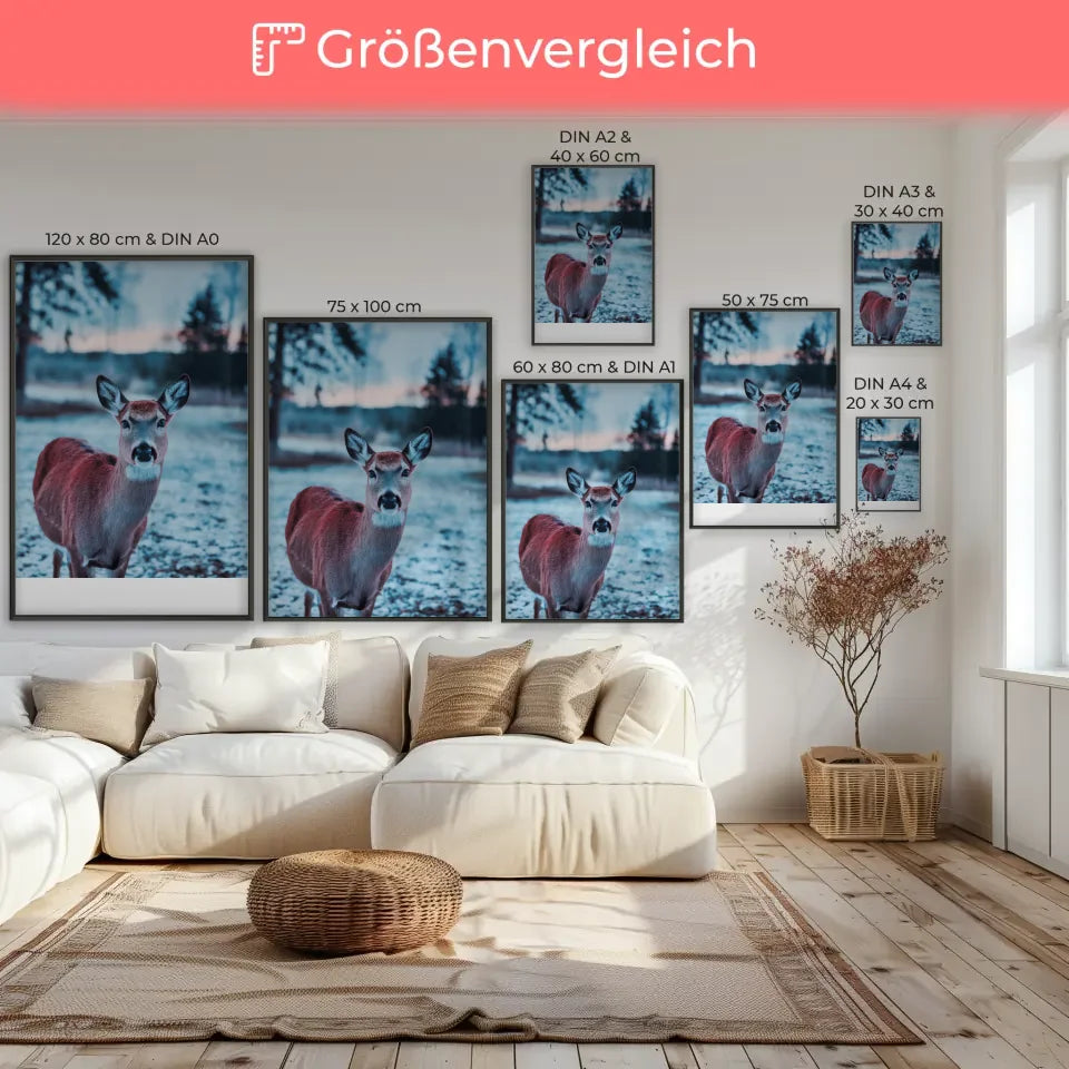 Plakat einer friedlichen Küstenlandschaft mit Muscheln und Seestern 7