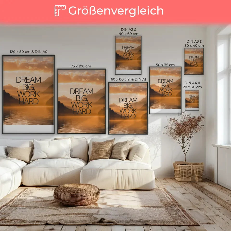 Ruhige Seeszene Poster Sonnenuntergang mit Steg für dein Zuhause 7