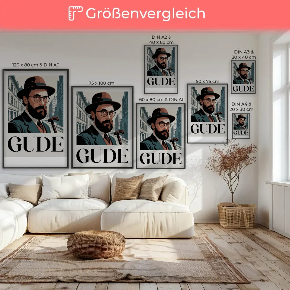 Geometrisches Fahrrad Poster mit stilisierter Illustration und Farbakzenten 7