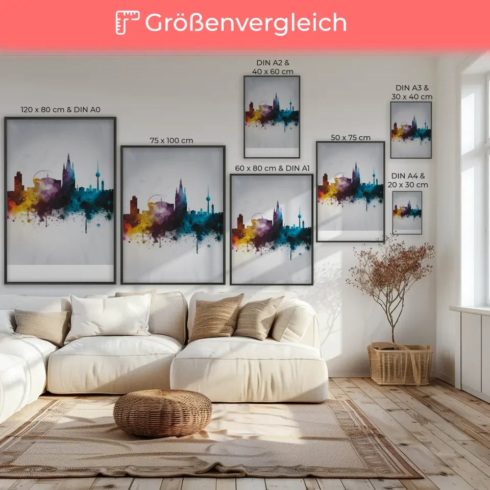 Düsseldorf Poster in minimalistischer Aquarell-Optik für stylisches Zuhause 7