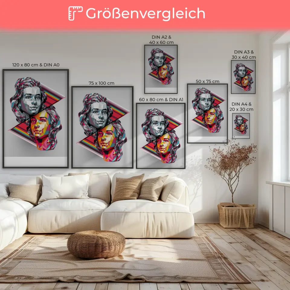 Pop-Art Poster mit geometrischem Muster und Farben 7