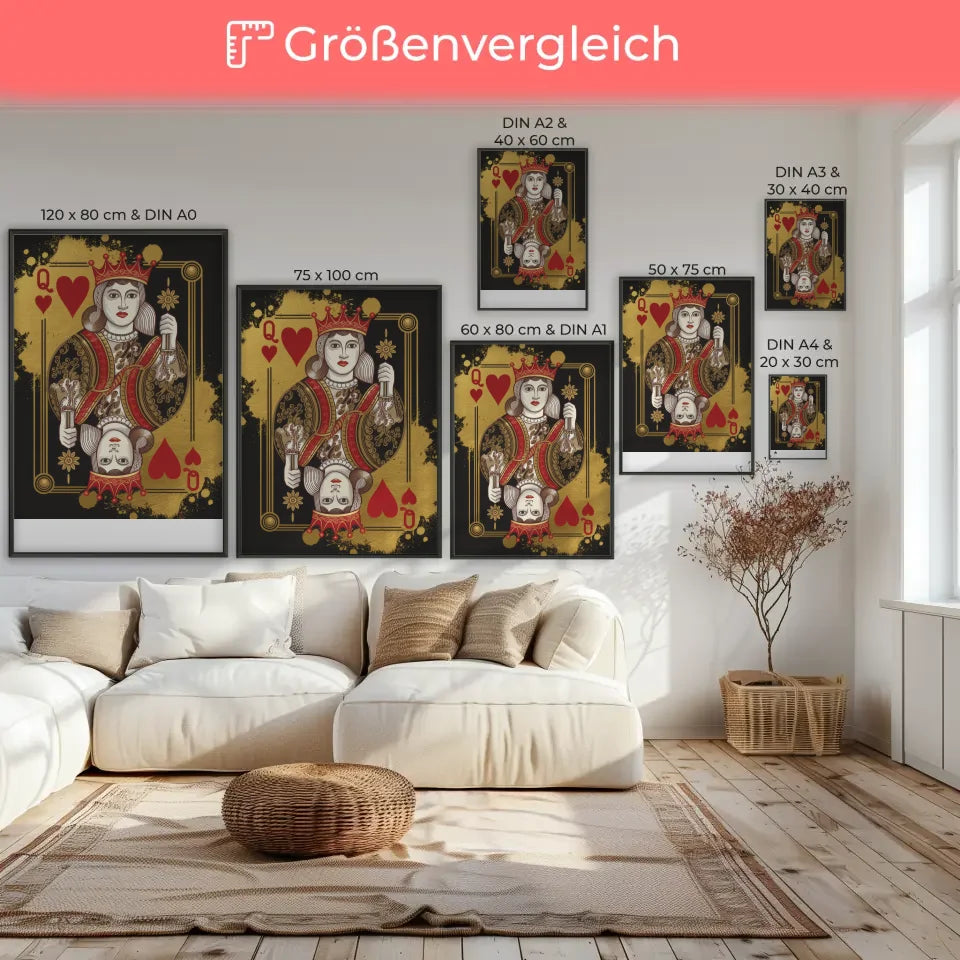 Poster der Herzkönigin mit königlicher Illustration und Zepter 7