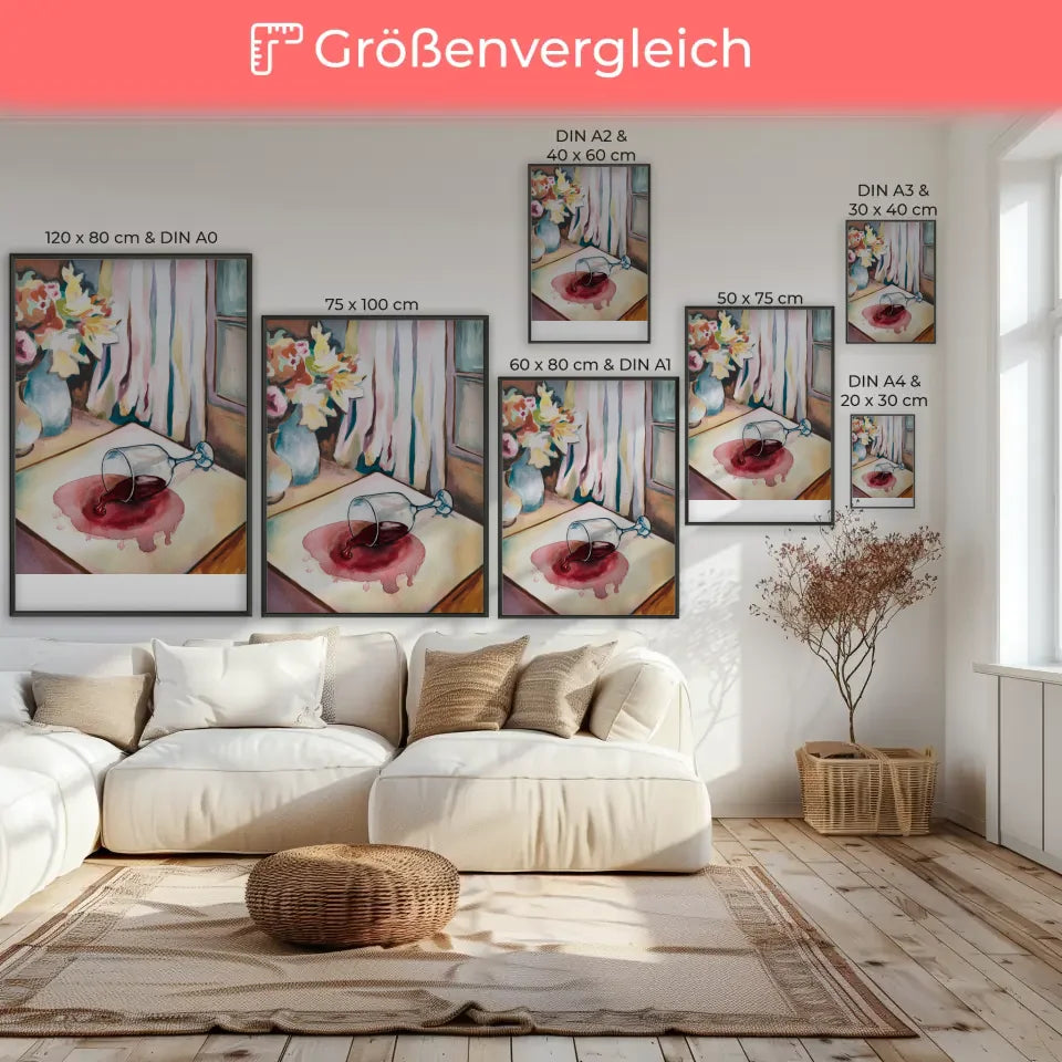 Atemberaubendes Poster mit Frauengesicht in Lila und Gold