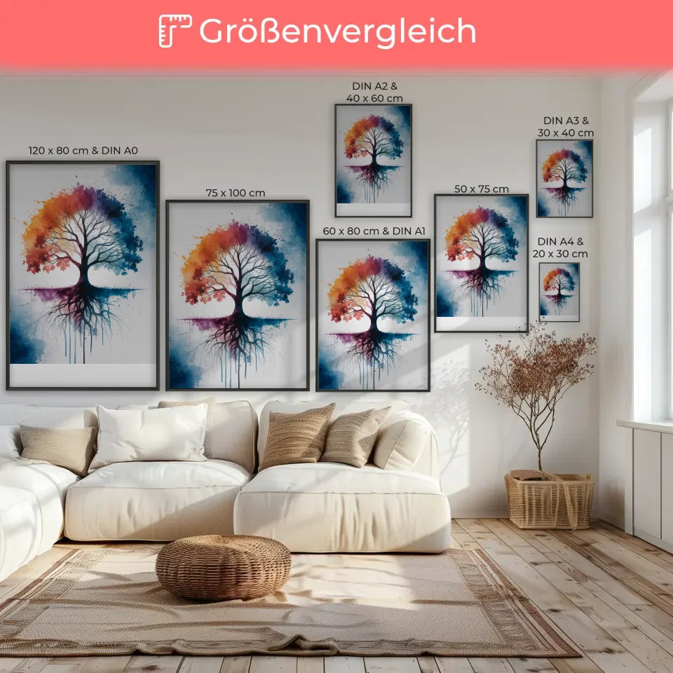 Abstrakter Baum Poster mit lebendigen Farben 7