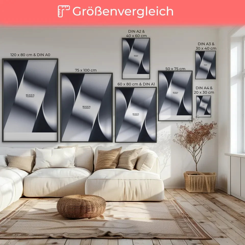 Poster mit minimalistischem Design Glaube an dich selbst 7