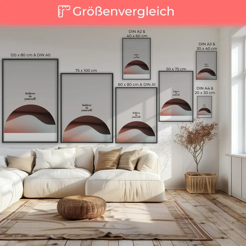 Glaube an dich selbst Poster mit minimalistischem Design 7
