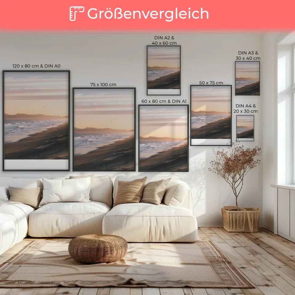 Strandszene Poster San Francisco bei Sonnenuntergang 7