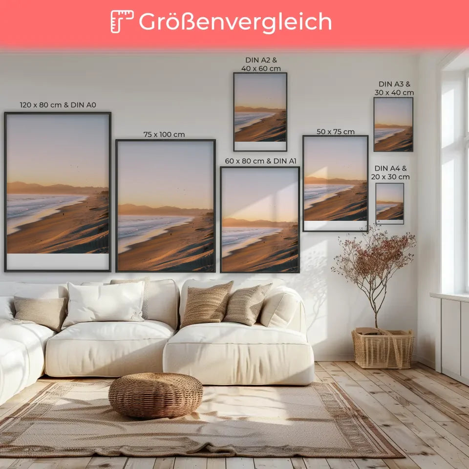 Poster von San Francisco am Ocean Beach Sonnenuntergang 7