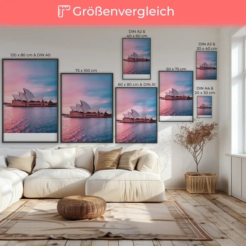 Poster Sydney Opera House Panorama in der Goldenen Stunde 7